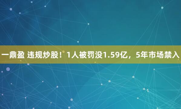 一鼎盈 违规炒股！1人被罚没1.59亿，5年市场禁入