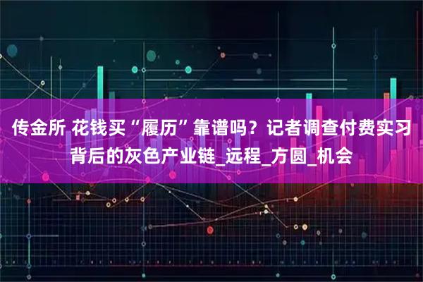 传金所 花钱买“履历”靠谱吗？记者调查付费实习背后的灰色产业链_远程_方圆_机会